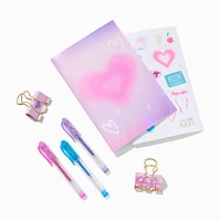 Purple Checkered Clear Stationery Set