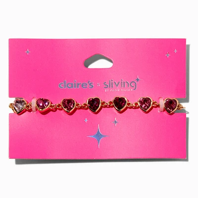 Claire's x Sliving by Paris Hilton Pink Ombre Heart Bracelet