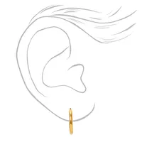 Gold Titanium 12MM Sleek Hoop Earrings