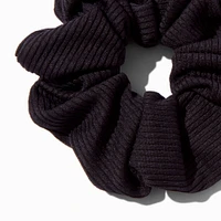 Black Ribbed Hair Scrunchies - 2 Pack