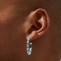 Turquoise Beaded 50MM Hoop Earrings