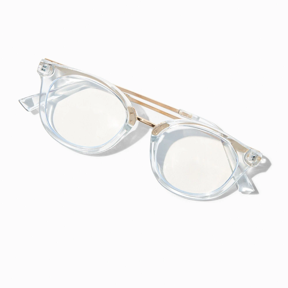 Solar Blue Light Reducing Clear Metal Oval Clear Lens Frames
