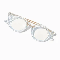 Solar Blue Light Reducing Clear Metal Oval Clear Lens Frames