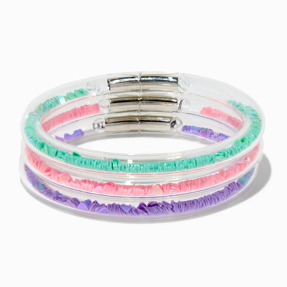 Claire's Club Pastel Shaker Tube Bracelets - 3 Pack