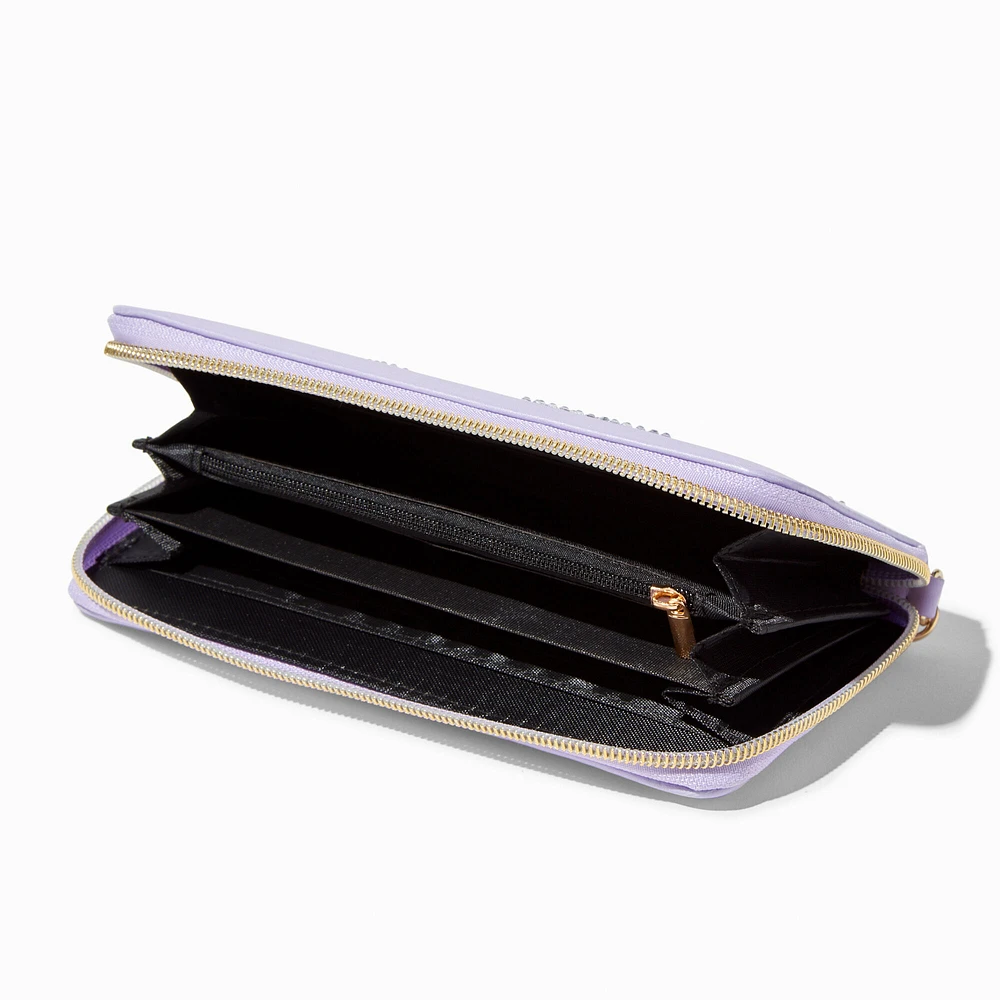 Lavender Embellished Butterfly Wristlet Wallet