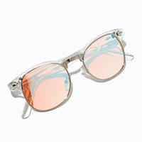 Holographic Clear Browline Sunglasses