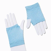 Baby Blue Fishnet Fingerless Gloves