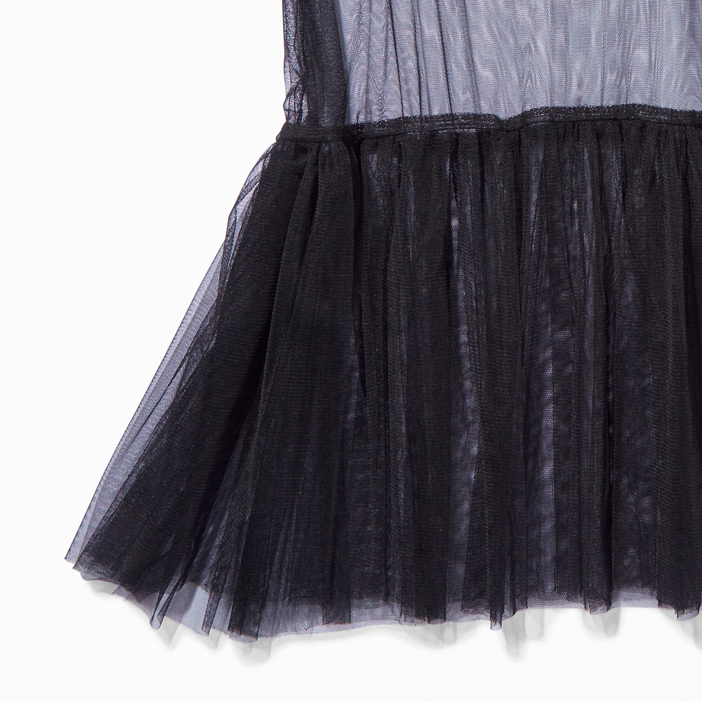 Sheer Black Tulle Tank Dress