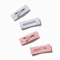 Claire's Club Pink & Silver Stone Snap Hair Clips - 4 Pack