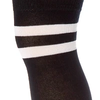 Over The Knee Black Striped Socks