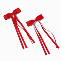 Grosgrain Ribbon Long Tail Hair Bow Clips