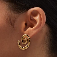 Gold-tone Swirl Around Stud Earrings
