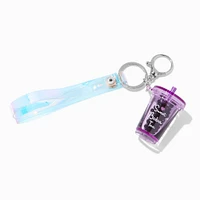 Holographic Boba Tea Liquid Fill Keychain