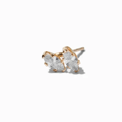 14k Yellow Gold Cubic Zirconia 22G Cartilage Earring