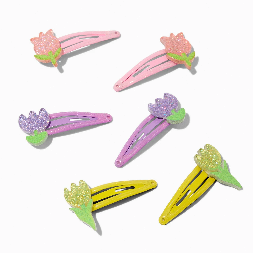 Claire's Club Tulip Snap Hair Clips - 6 Pack