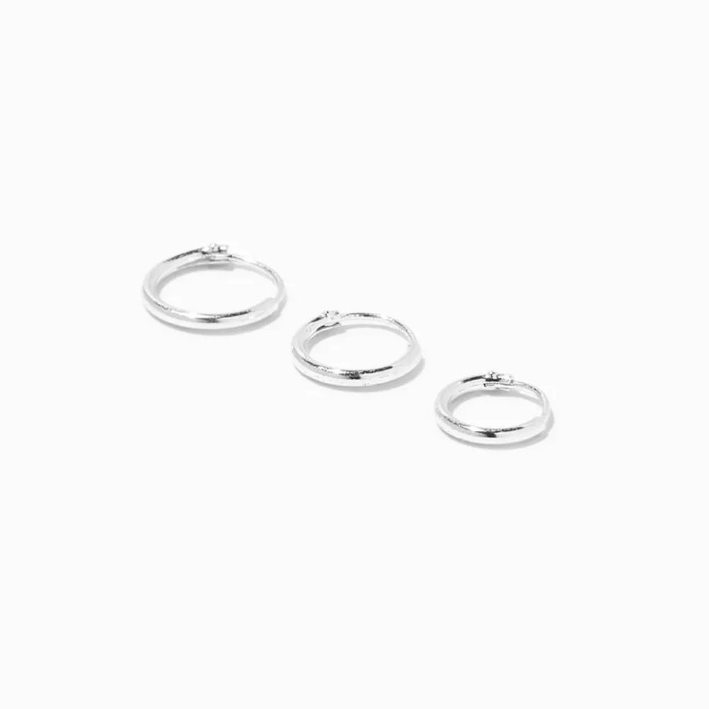 Sterling Silver 22G Helix Endless Hoop Earrings - 3 Pack