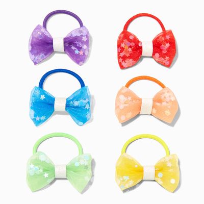 Claire's Club Confetti Sequin Bow Hair Ties (6 pack)