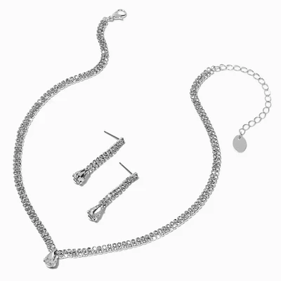 Silver-tone Chloe Rhinestone Jewelry Set - 2 Pack