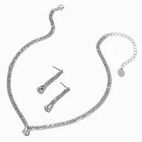 Silver-tone Chloe Rhinestone Jewelry Set - 2 Pack