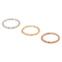 Mixed Metal 20G Textured Hoop Nose Rings - 3 Pack