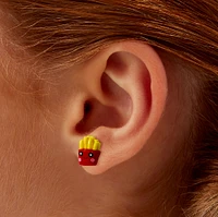 Happy Face French Fries Stud Earrings