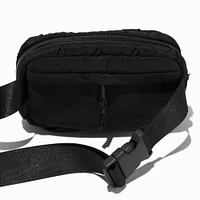 Black Quilted Belt Bag