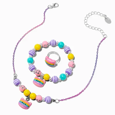 Claire's Club Ombré Kitty Jewelry Set - 3 Pack