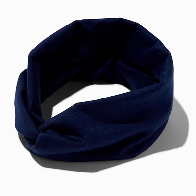 Navy Knotted Headwrap