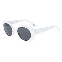 Round Mod White Sunglasses