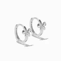 C LUXE by Claire's Sterling Silver 10mm Thick Bow Clicker Hoop Earrings