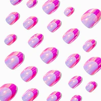 Pink Holographic Stiletto Press On Faux Nail Set - 24 Pack