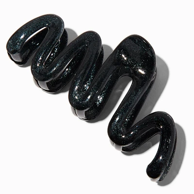 Black Glitter Zig Zag Hair Claw