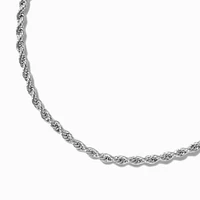 Silver-tone Stainless Steel Twisted Chain Bracelet