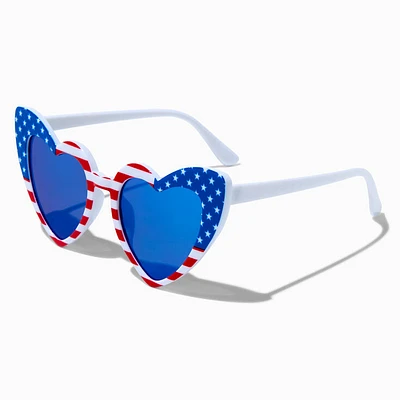 American Flag Heart-Shaped Sunglasses