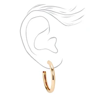 Gold Graduated Tube Hoop Earrings - 3 Pack