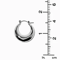 Silver-tone Round Tube 22MM Hoop Earrings