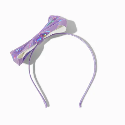 Purple Holographic Side Bow Headband