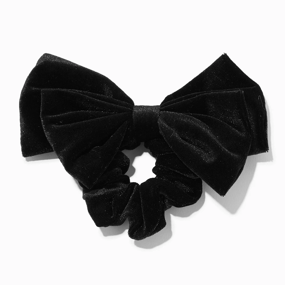 Black Velvet Bow Hair Scrunchie