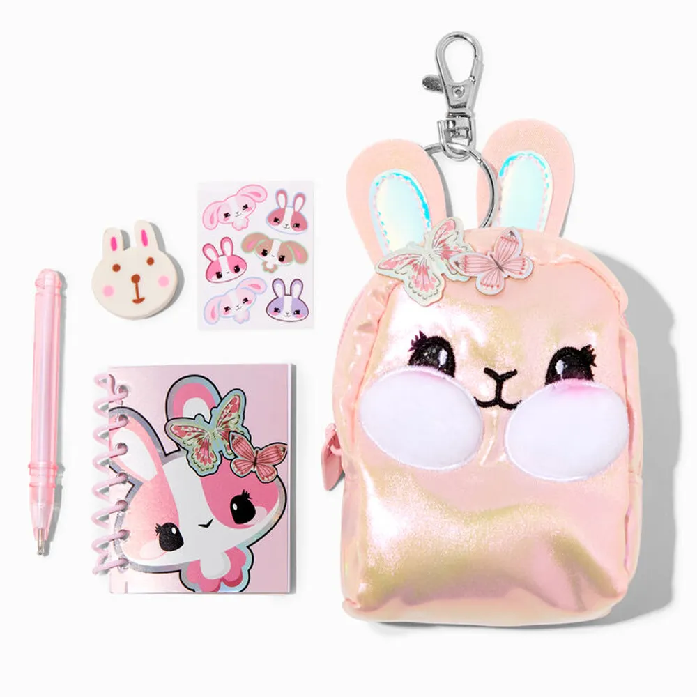 Claire's Club Pastel Tie Dye Bunny Furry Mini Backpack