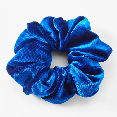 Medium Royal Blue Velvet Hair Scrunchie