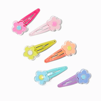 Claire's Club Bright Flower Snap Hair Clips - 6 Pack