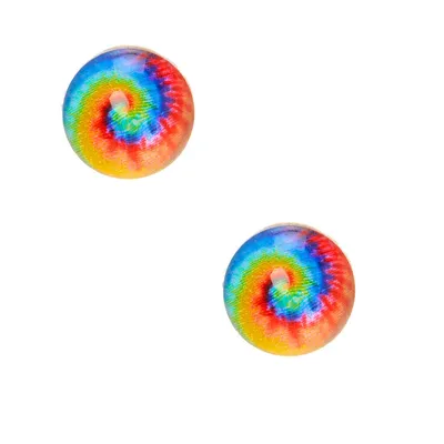 Rainbow Tie Dye Stud Earrings