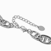 Silver-tone Chunky Pop Tab Chain Necklace