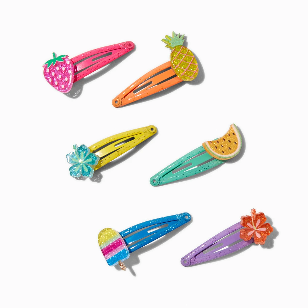 Claire's Club Summer Icons Snap Hair Clips - 6 Pack