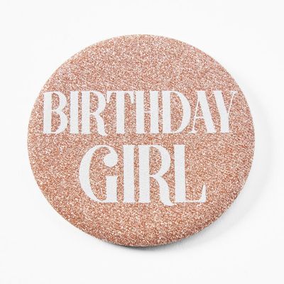 Birthday Girl Sequin Button - Pink