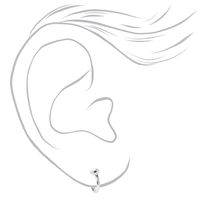 Silver-tone 15MM Clip On Hoop Earrings