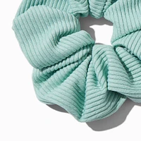 Purple & Green Ribbed Hair Scrunchies - 2 Pack