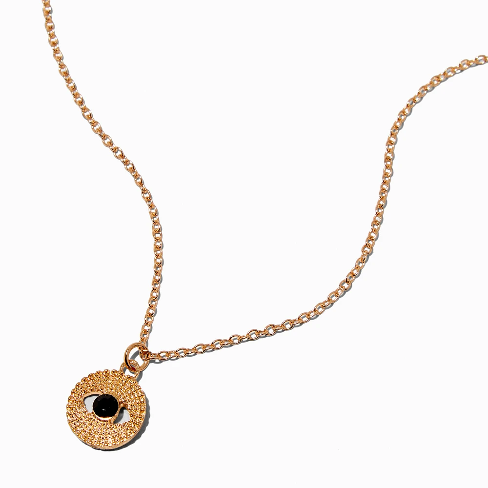 Gold-tone Mini Evil Eye Pendant Necklace