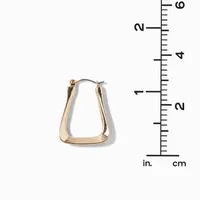 Gold-tone Triangular Oval 30MM Hoop Earrings
