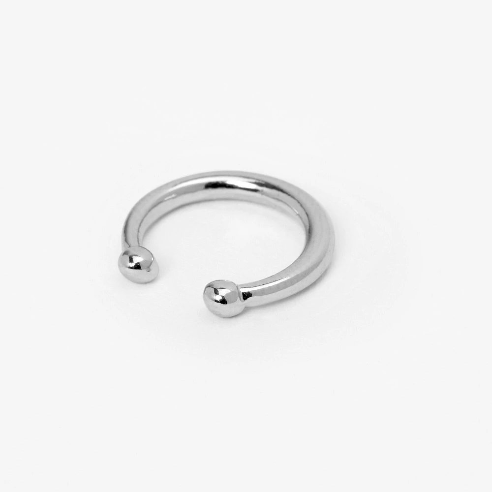 Silver Thin Horseshoe Septum Nose Ring